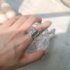 Retro Cheering Letters Adjustable Open Ring for Women Punk Gothic Edgy Jewelry Unisex Trendy Accessories Creative Family Gift