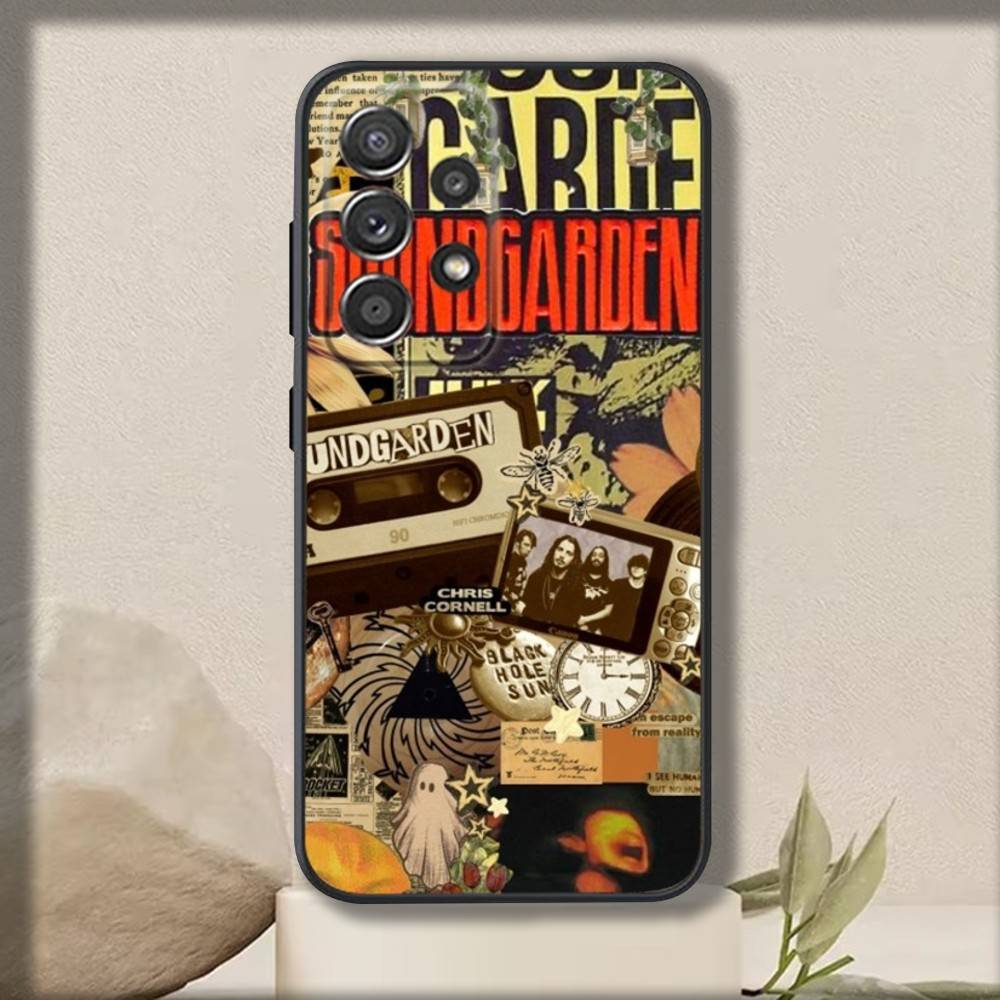 Чехол для телефона S-Soundgardens Band для Samsung S 25,24,23,22,30,21,10,9,Ultra,Plus,Lite,FE,4,5 G Мягкий черный чехол