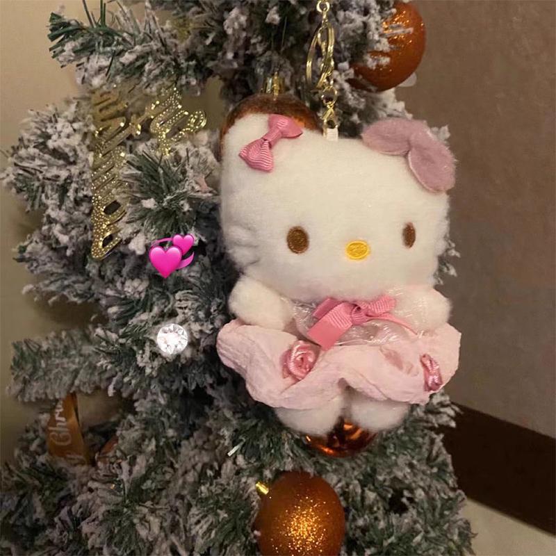 Милый брелок Hello Kitty от Sanrio Кавайная Мультяшная Подвеска для Школьной Сумки Украшение Плюшевая Кукла Игрушка Праздничные Подарки