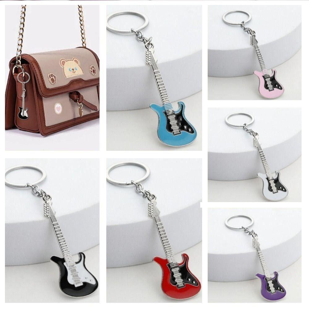 Musical Elements Bag Pendant Bass Car Key Ring Trendy Guitar Keychain Business Gifts
