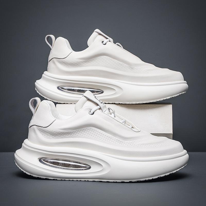 Кожаные мужские туфли осень 2025 дышащие новые трендовые универсальные туфли для папы с увеличенным размером мужская повседневная спортивная обувь