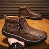 Мужская кожаная повседневная обувь больших размеров 39-48. Туфли с высоким берцем ручной работы. Повседневная обувь осень-зима.