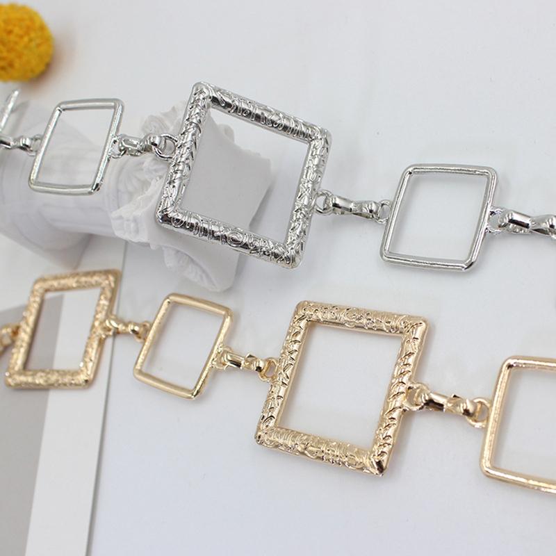 Квадратный пояс на талии с украшением костюма классической рубашки Регулируемая цепочка на талию