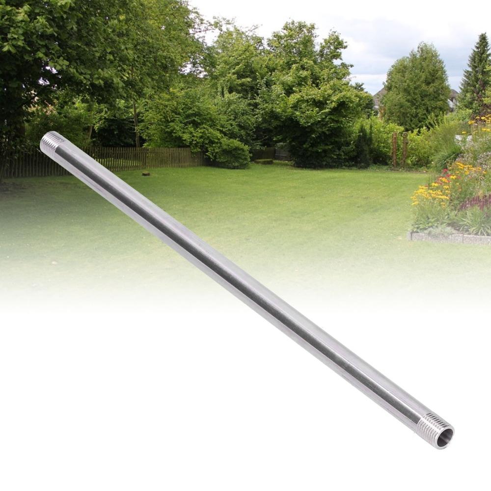 304 Stainless Steel Threaded Pipe 30cm Length Water Pipe Joint  Hose Fitting Replacement