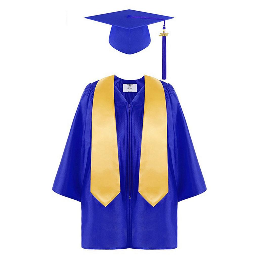 Kindergarten Graduation Cap With Tassel & Printed Gown. Perfect For Memorable Photos And Ceremonies
