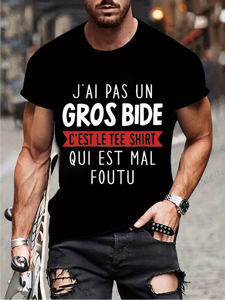 I Don't Have A Big Paunch Men T Shirt Funny French Humor Gift Y2k T-shirt Summer Casual Unisex Tee Fashion Summer Tee Shirt Tops