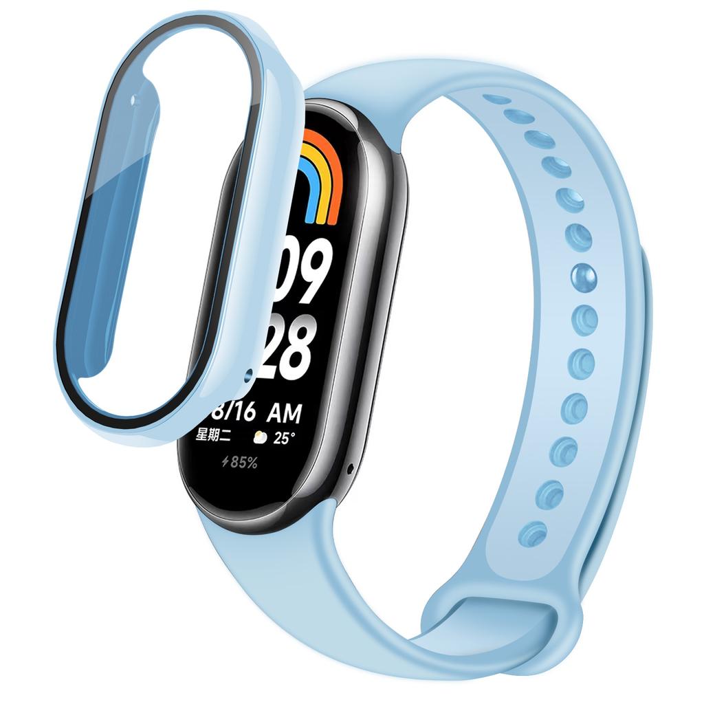 Чехол для ПК+Закаленное стекло Для Xiaomi Mi Band 8 Чехол Ударопрочный Полный Защитный Экран ремешок Для Xiaomi Mi Band8 Аксессуары