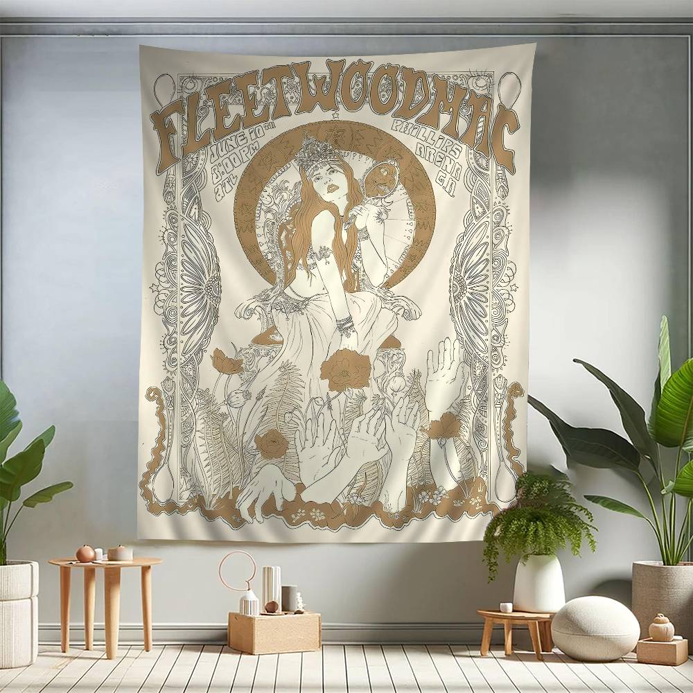 FFleetwood MMac Rock Band Printed Large Wall Tapestry Hanging Tarot Hippie Wall Rugs Dorm Art Home Decor