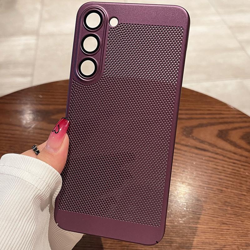 Совместим с Samsung S24, S21, S22 Plus, S22 Ultra Hard Case - Сплошной цвет для улучшенного рассеивания тепла