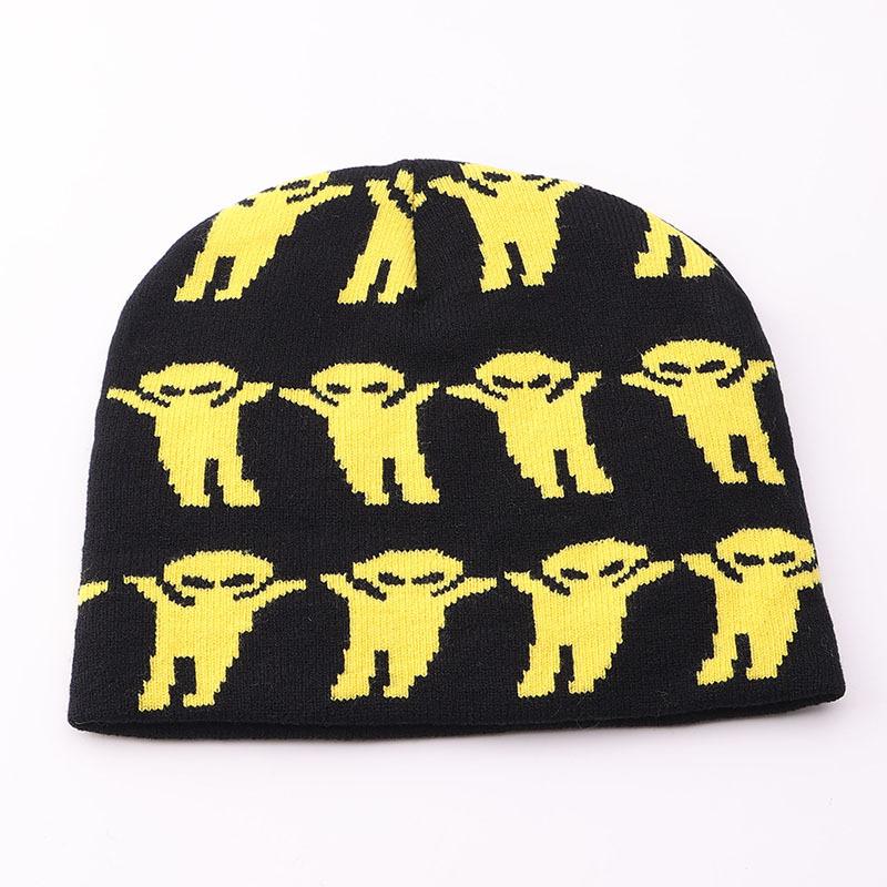 Alien knitted hat European and American hip hop new bag head pullover hat autumn and winter warm cold hat wool hat