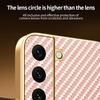For Samsung Galaxy S22 5G Phone Case Carbon Fiber Textured Electroplated TPU Back Cover