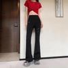 2025 Slim Fit Mesh Micro-Flare Pants with Pocket & Tummy Control