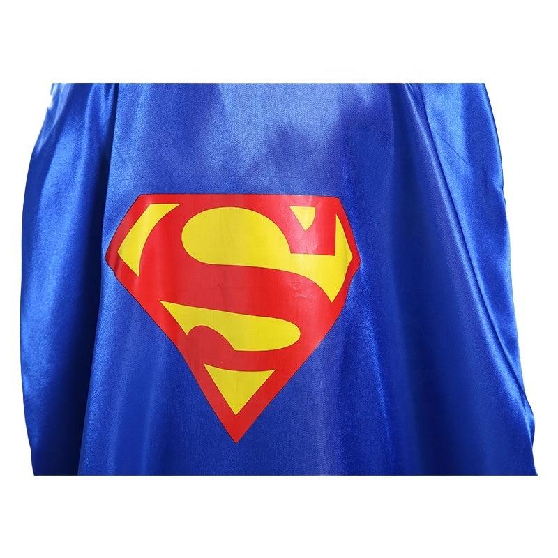 Kids Superman Costume with Cape 3D Lycra Premium Red Blue 140cm 6-7 Years