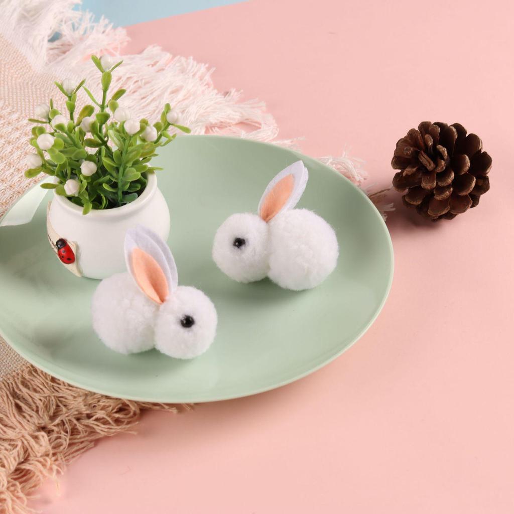 Large Cartoon Rabbit Pompom Hair Clip & Scarf Pin - DIY Creative Accessory for Bags & Clothing