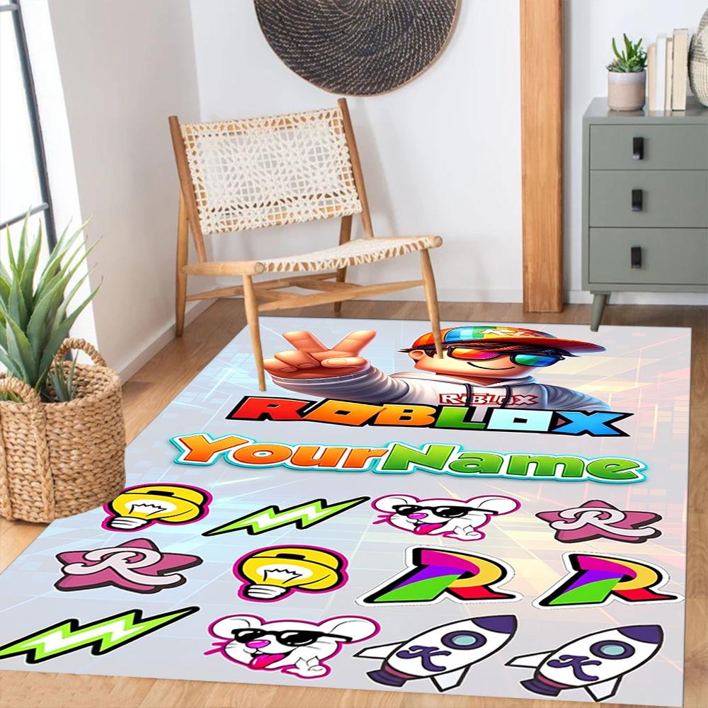 Roblox 333 Customize Your Name Floor Rug Office Rug Design for Study room Hallway Kitchen Playrooms Antislip Carpet Office home decor