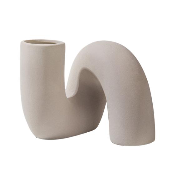 Белая керамическая витая ваза для цветов Современная матовая минималистичная богемная сплошная цветная гостиная офисная спальня настольная ваза для растений украшение