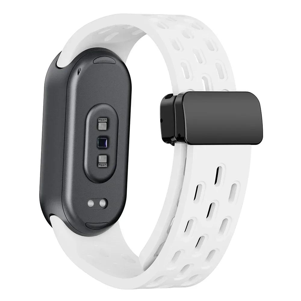 Ремешок для умных часов Xiaomi Mi Band 9 Спортивный силиконовый браслет для Mi Band 8 Запасной ремешок Miband 9 8 NFC Аксессуары