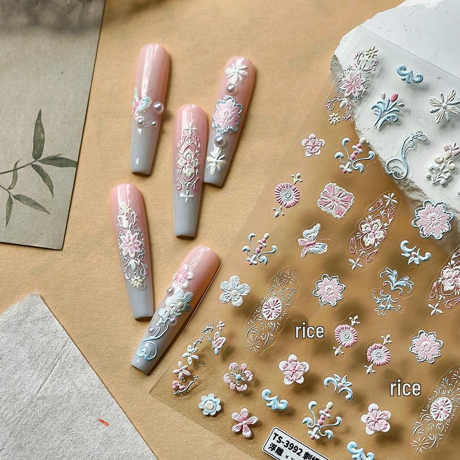 TENSOR Наклейки для ногтей в стиле Инс с милым рельефным кроликом (TS-3992)