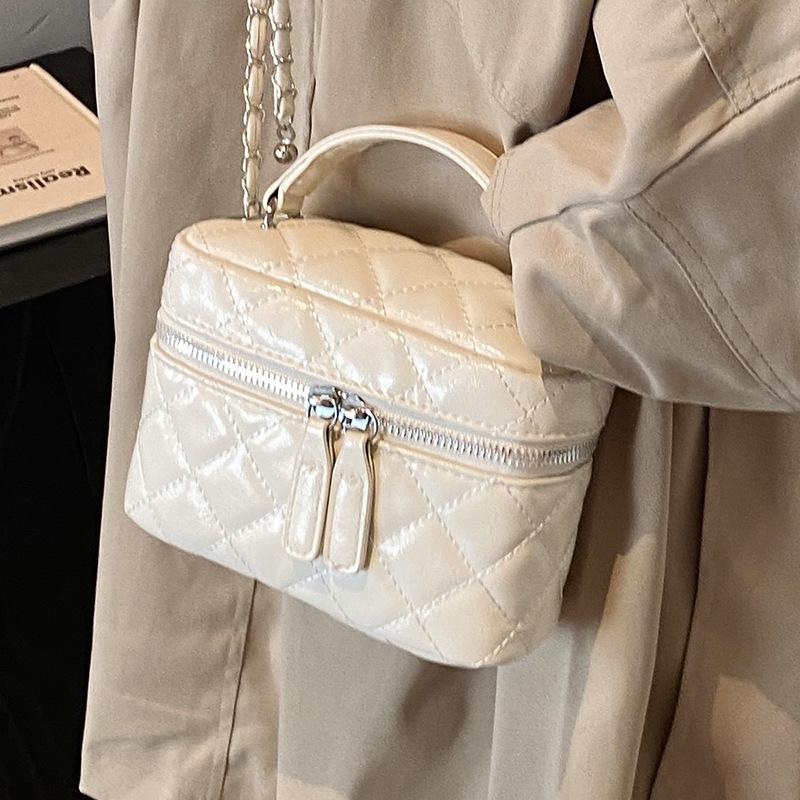 Популярная маленькая сумка с вышивкой ромбами для женщин, модная универсальная сумка-коробка, модная сумка через плечо с цепочкой