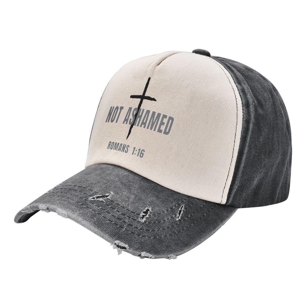 Not Ashamed Of The Gospel Trucker Hat Merch Vintage Distressed Denim Romans 1 16 Baseball Cap For Unisex Style Adjustable