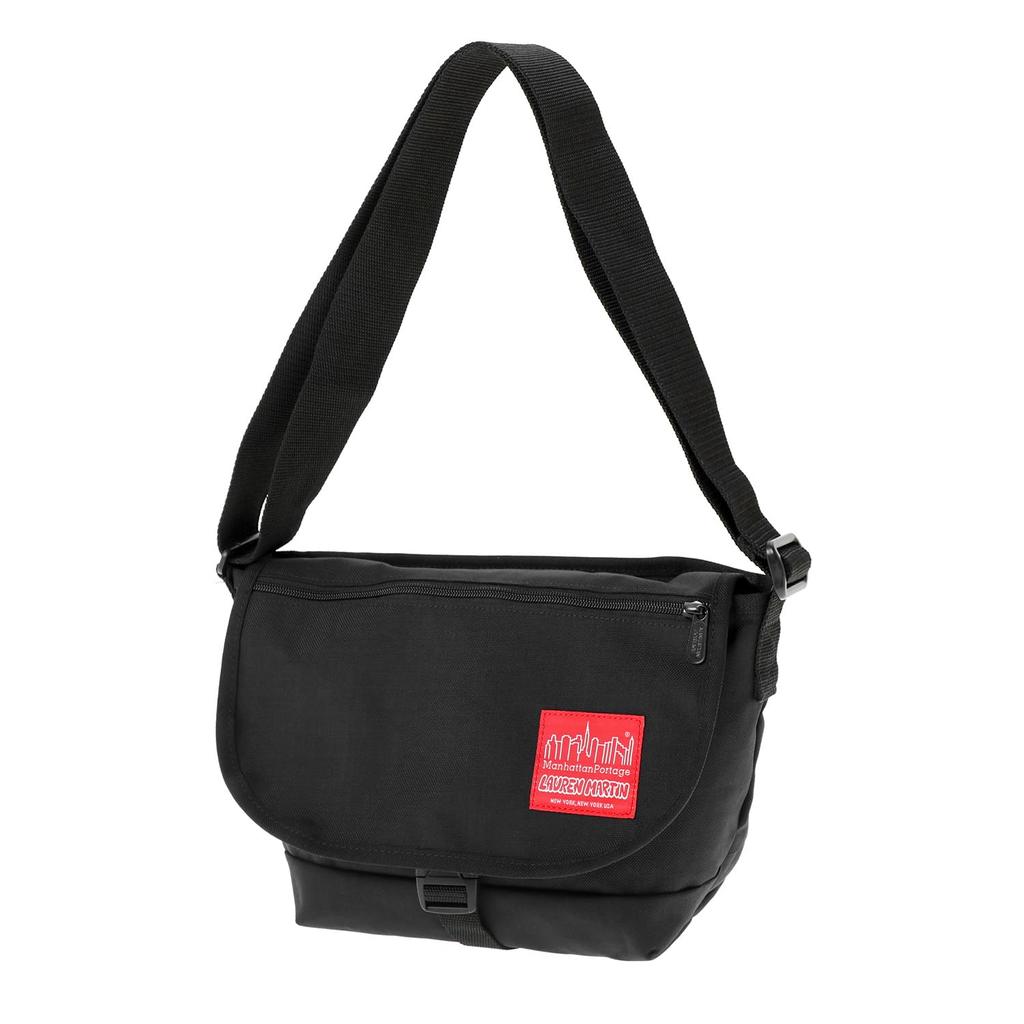 Genuine Messenger Bag MP1605JRFZPLAUREN Nylon Messenger Bag JR Flap Zipper Pocket Lauren Martin Black [Manhattan Portage] [Official]