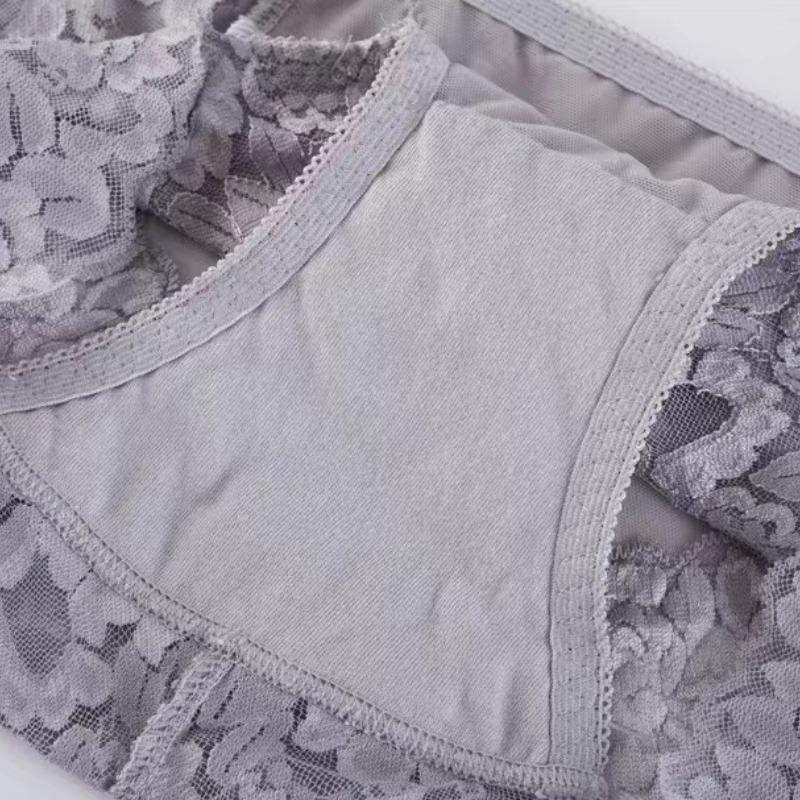 Ladies Sexy Mesh Panties High-waist Seamless Lace Underwear Briefs Transparent Silk Women Cotton Health Knickers Lingerie