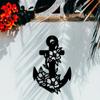 1pc Metal Anchor Sign – Laser Cut Iron Wall Art Sculpture, Elegant Hanging House Decoration for Farmhouse & Beachside Homes
