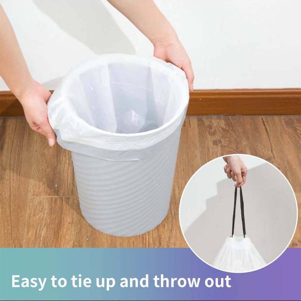 30 л мешок для мусора вкладыш для мусорного ведра 100 шт мешок с завязкой с толстой резиной для гостиной ванной комнаты, спальни, кухни, офиса,