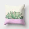 Зеленый лист кактуса, розовый цветок, растение в горшке, подушка, наволочка, декоративная наволочка для дивана, спальни