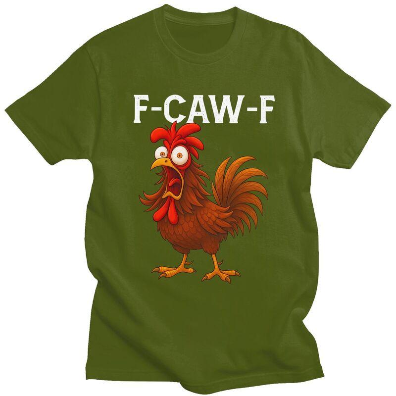 Мужские футболки с мемом 'Кричащий цыпленок FCAWF' 100% хлопок Одежда Повседневная Новинка Креативная графика Футболки