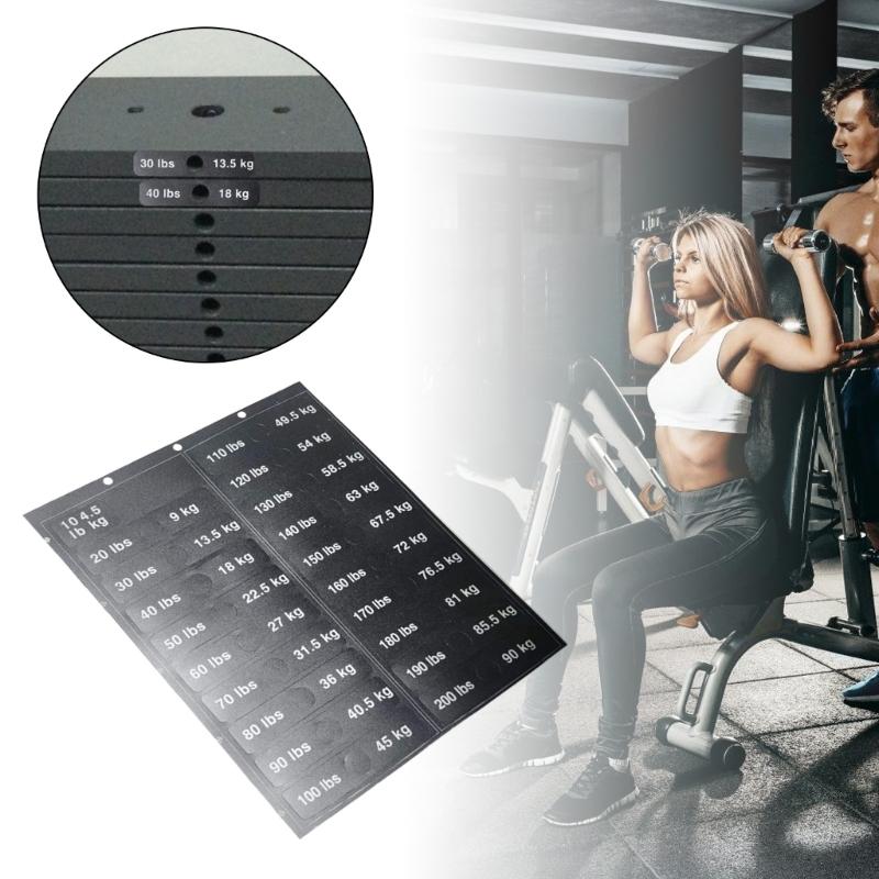 Gym Equipment Weight Sticker Weight Stack Labels 4.5kg To 90kg Weight Block Sticker for Weight Machine Attachments