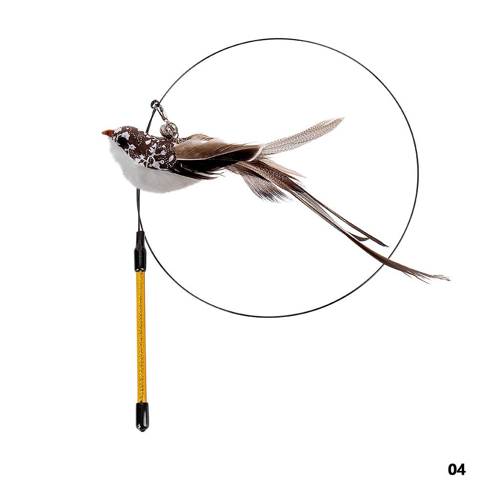 Игрушки для кошек, имитация птицы, интерактивные игрушки, забавная птица из перьев с колокольчиком, игрушка-палочка для котенка, игрушка-дразнилка, кошачьи товары