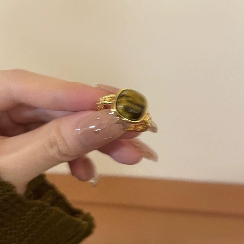 Elegant Grace Metal Geometric Ring For Women Men Retro Ellipse Open Ring Party Jewelry Gift