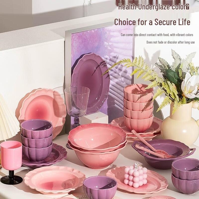 Kangmo Petal Ceramic Light Luxury Dinnerware Set