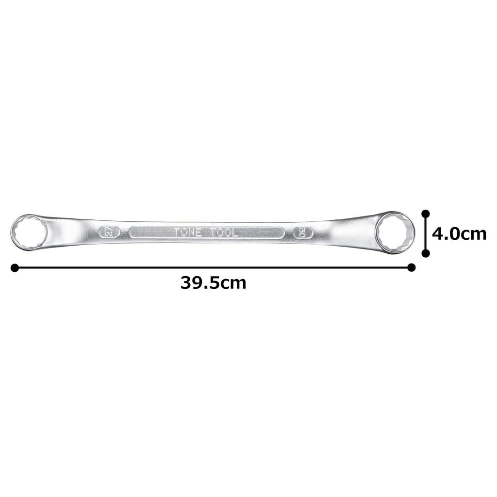 TONE Long Box Wrench Width Across Flats 27 X 30 Mm (45°) HPM45-2730