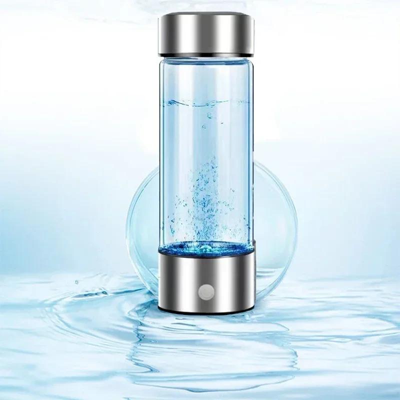 Portable Hydrogen Water Bottle with H2 Inhaler, SPE/PEM Dual-Core Generator for Health Wellness and Antioxidant Therapy