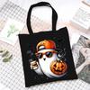 Halloween Printed Shoulder Bag Female Large Capacity Student Canvas Bag Tutoring Shopping Bag