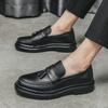 New Comfortable Men's Thick Bottom Loafer Shoes for Men Elegant Casual Business Luxury Male  Gentlemen Increase In Height Shoe