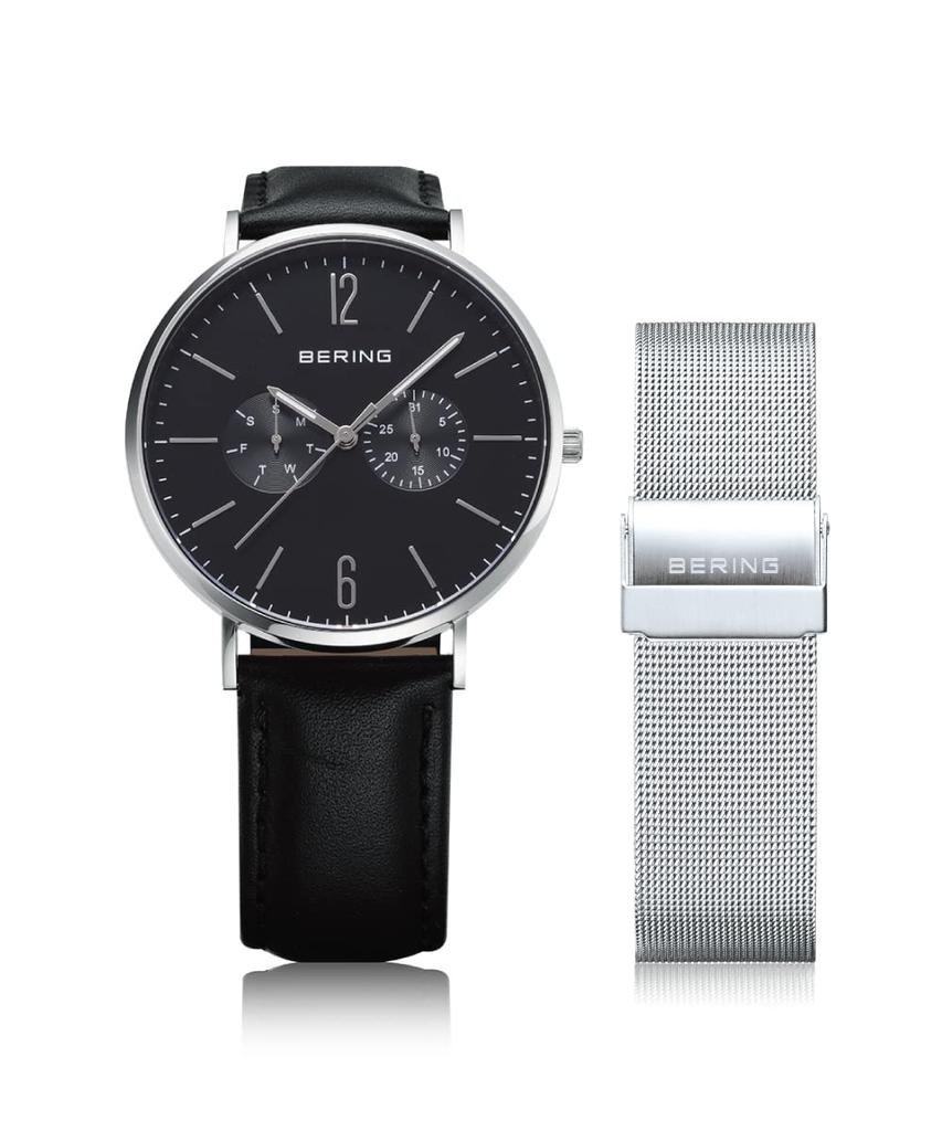 BERING Analog Quartz Classic Collection Watch Calfskin Genuine Leather Strap Sapphire Crystal Genuine Imported Product 3 Year Internal Warranty