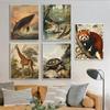 Лесная дикая природа Ягуар Лебедь Лошадь Ленивец Крокодил Ретро Животное Абстракция Постер Холст Картины Настенное искусство Картины Домашний декор