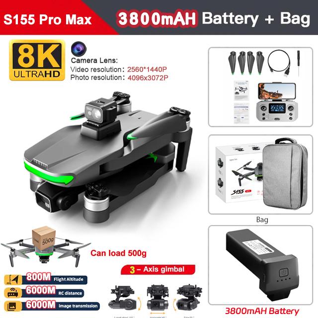 AE86 PRO Profesional Drone 10km with 3-Axis Gimbal Camera Mini Drone 8K Aerial Photography GPS Obstacle Avoidance RC Quadcopter