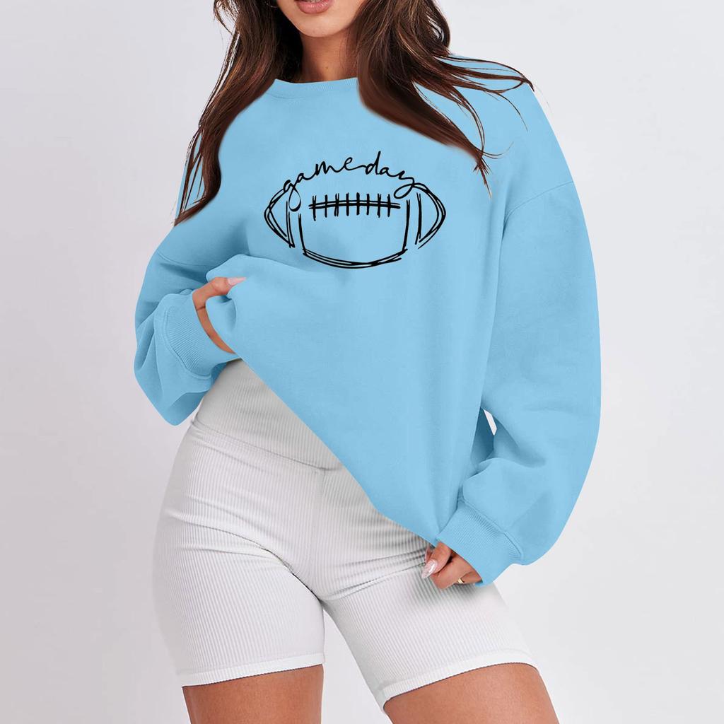 Женская повседневная мода с длинным рукавом и принтом, с круглым вырезом, свободная толстовка