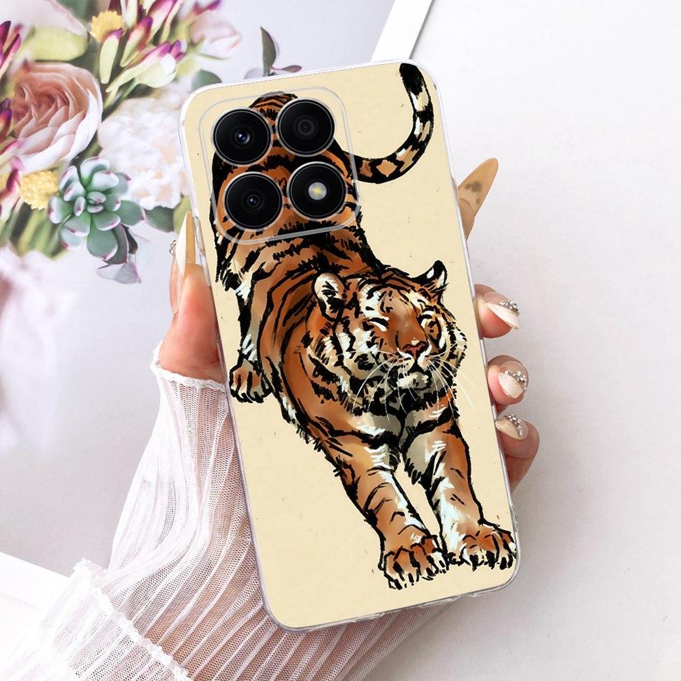For Honor X8a 4G Case Transparent Cute Cat Fashion Butterfly Funny Painted Casing CRT-LX1 CRT-LX2 CRT-LX3