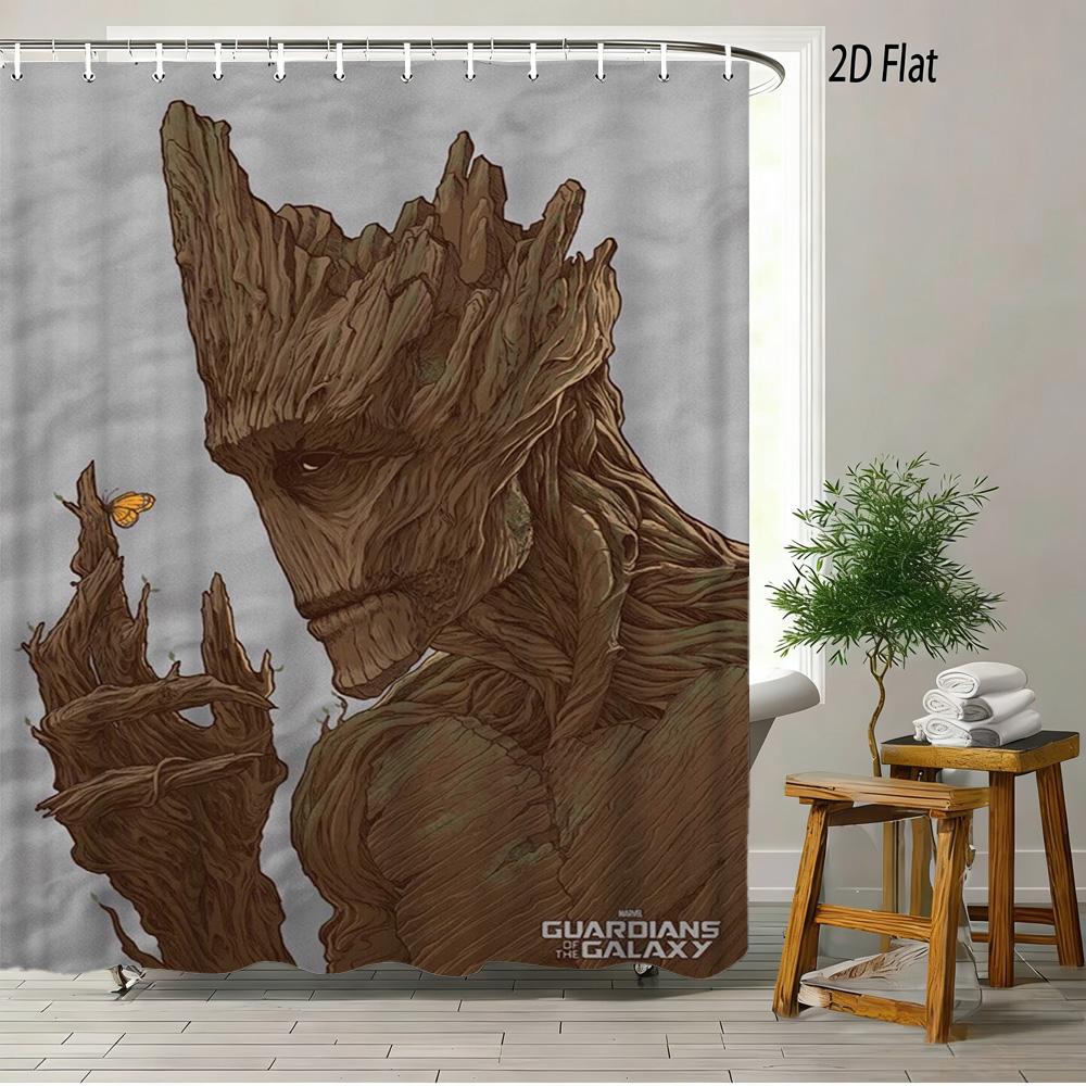 Spider-Man Red Web Pattern Waterproof Shower Curtain For Superhero Bathroom Decor