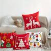 1 шт. Наволочка для гостиной, наволочка для подушки 45*45 см, мультяшный принт, вышитый лось, снеговик, для спальни, дивана