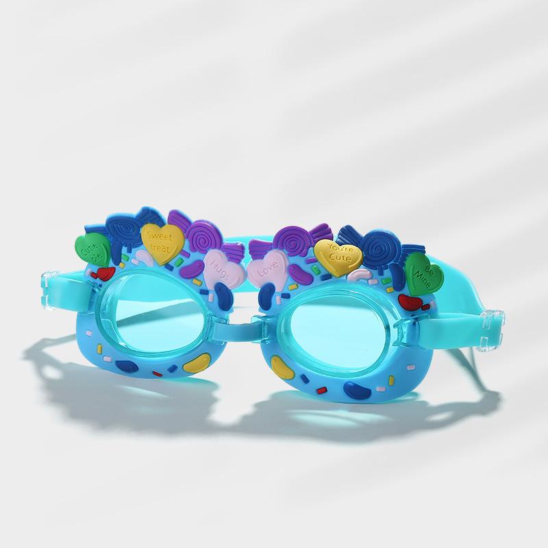 Детские милые мультяшные очки для плавания, водонепроницаемые очки для бассейна, противотуманные очки для водного спорта, дайвинга, серфинга, очки с берушами