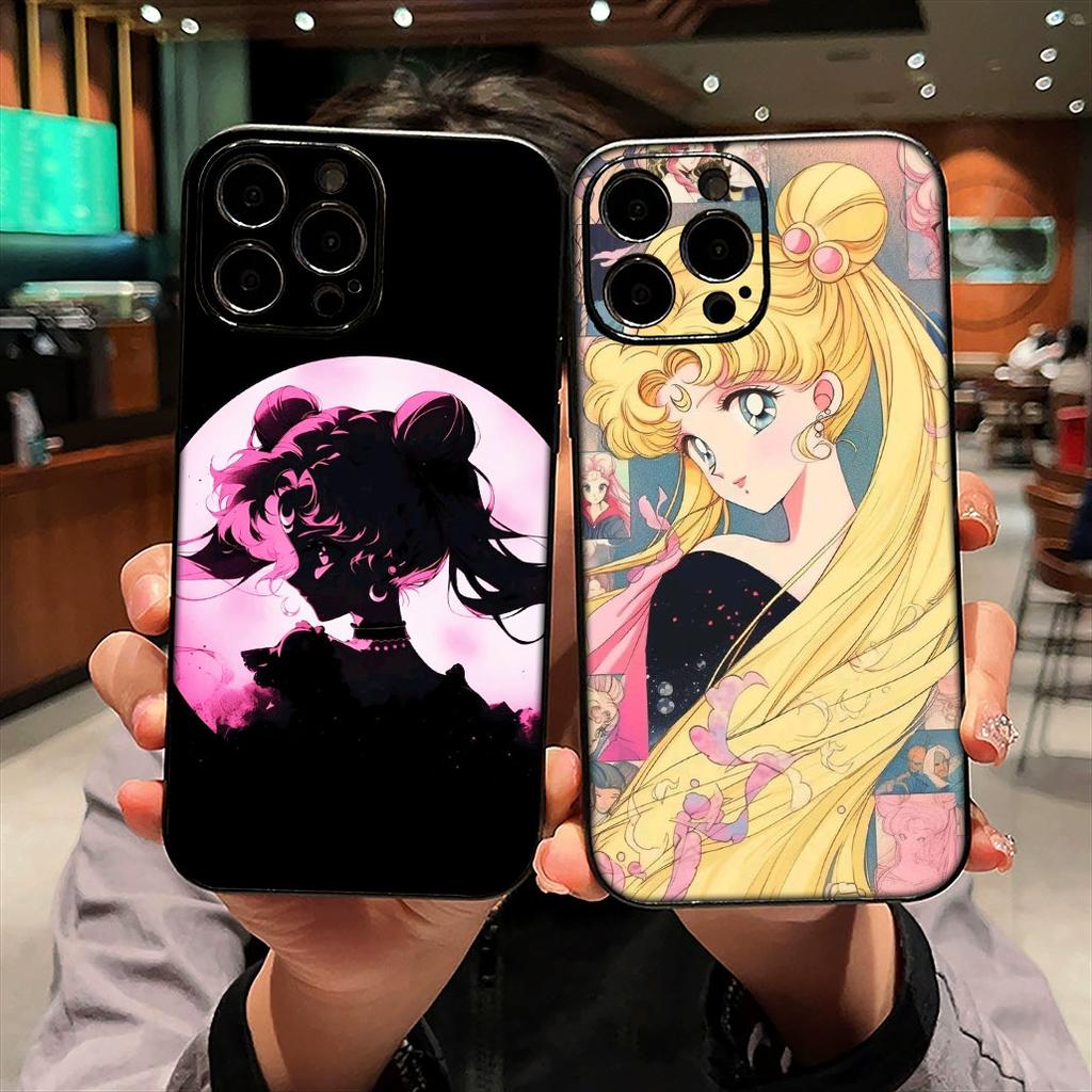 Чехол-бампер Cover для Apple iPhone 15 14 16 Plus XS 13 11 12 Pro Max XR X 16E ProMax Чехол для телефона Кот Моряки Красивая Девушка Луна