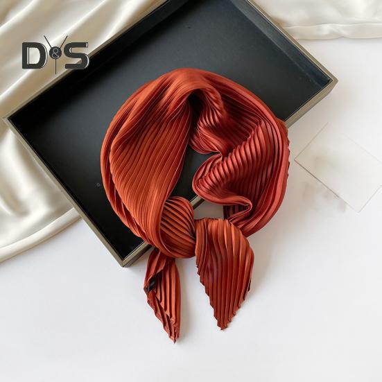 Women Pleated Scarf Solid Color Lightweight Breathable Scarf Soft Comfortable All-Season Shawl Scarf Everyday Wear