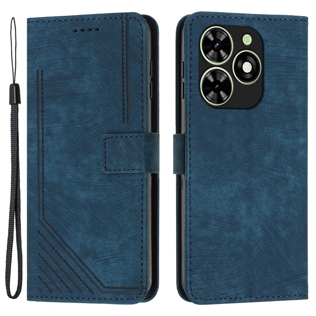 Для Infinix Smart 8 4G Кошелек Чехол из ПУ кожи С тиснением в виде линий Чехол для телефона Приятный на ощупь