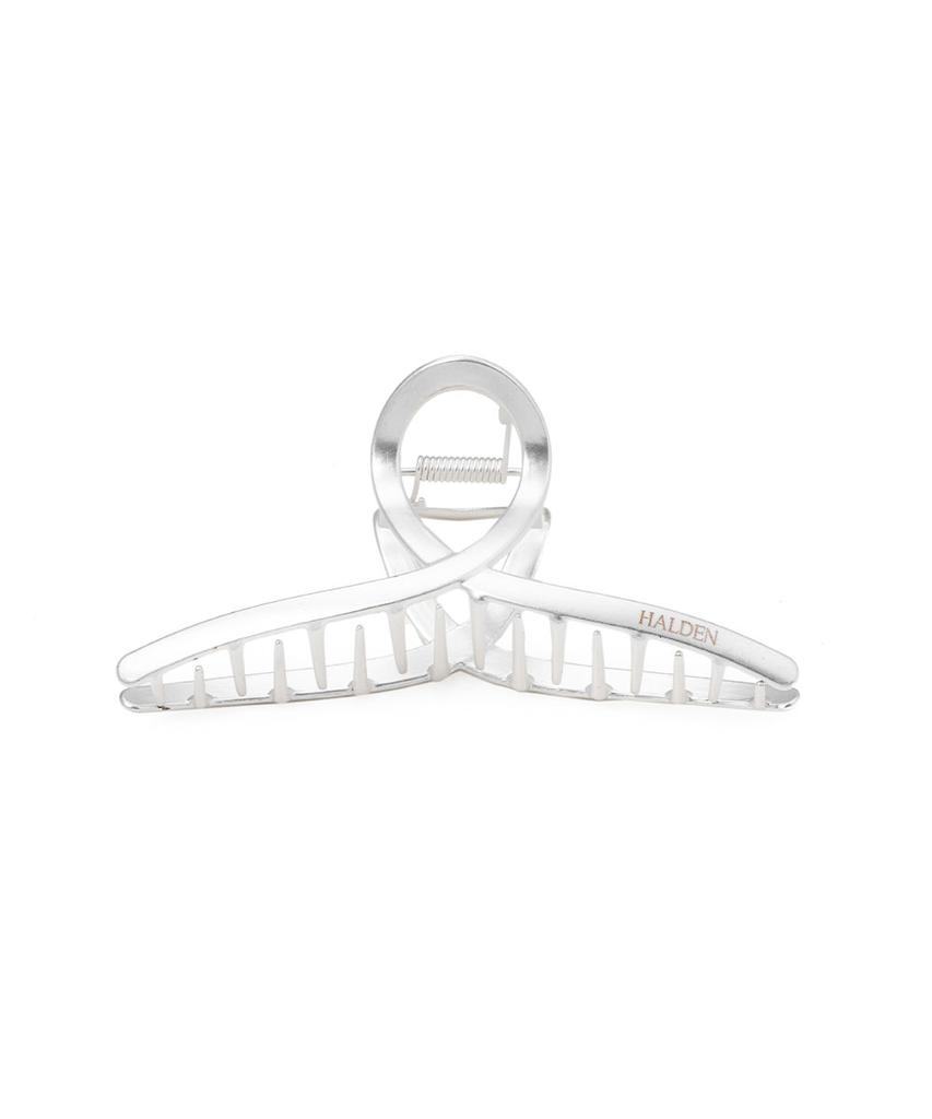 Halden Minimal Ribbon Metal Hair Claw Clip (H026_Matt Silver)